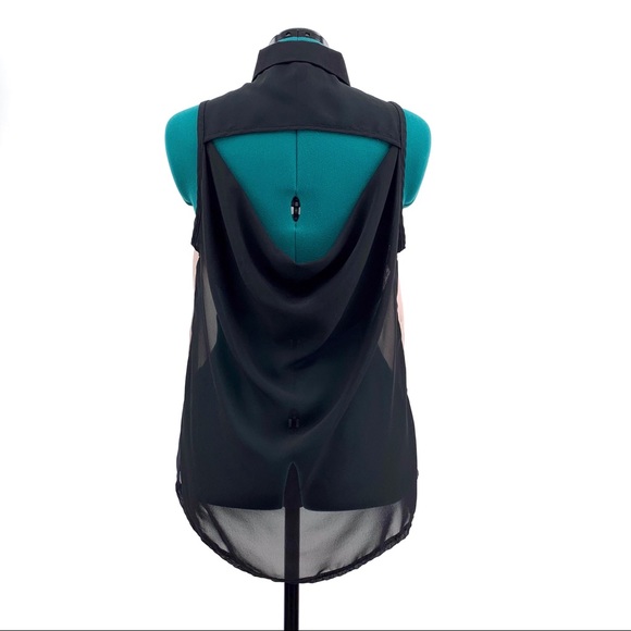 Windsor Sheer High-Low Sleeveless Open Back Top, Medium - Picture 4 of 16